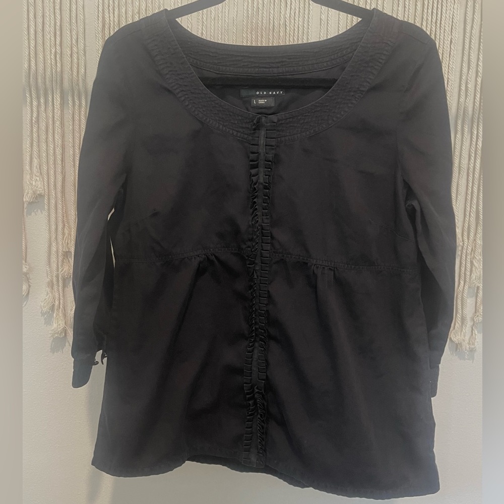 Old Navy Dressy Office Chic 3/4 Sleeve Blouse Sz L
